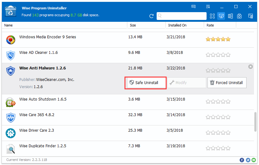 Wise Program Uninstaller screenshot